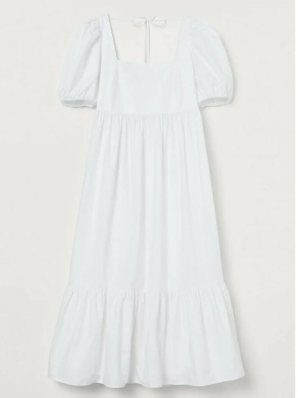 H&M Limited Edition White Poplin Puff Sleeve Maxi Dress